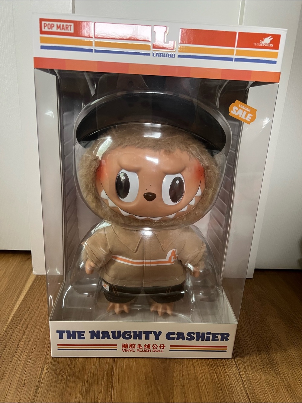 Authentic Labubu The Naughty Cashier Vinyl Plush Doll - Brown
